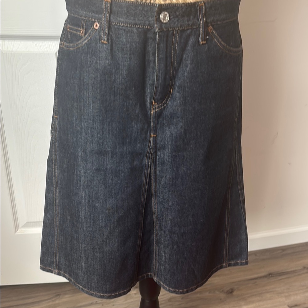 Dark Denim A-Line Skirt